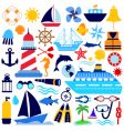 Nautical icon set vector image
