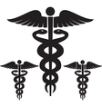 Caduceus medical signs set vector image
