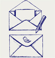 Sketch envelope vector image
