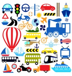 Transportation icon set vector image