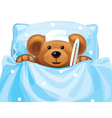 Sick baby bear vector image