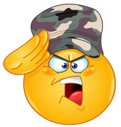 Soldier saluting emoticon vector image
