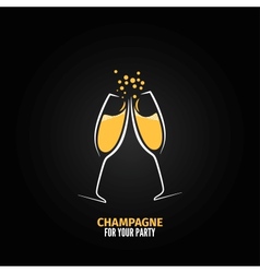 Champagne glass design party menu background vector image