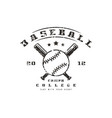 Emblem of baseball college team vector image