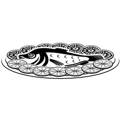 Icon of a fish dish vector image