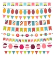 Colorful bunting and garland set vector image