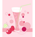 Glass of cherry juice vector image