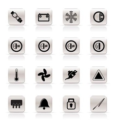 Car dashboard icons vector image