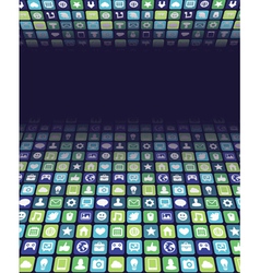 Ackground with app and internet icons vector image