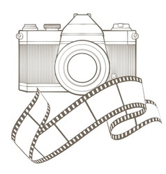 Retro photo camera with vignette vector image