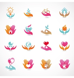 Set with signs of love and care vector image