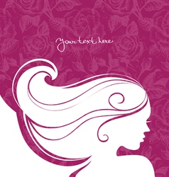 Background with beautiful girl silhouette vector image