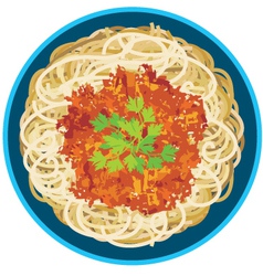Spaghetti in a plate vector image