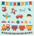 Scrapbook baby boy set vector image