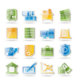 Finance and office icons vector image