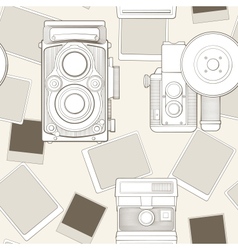 Vintage seamless pattern with camera vector image