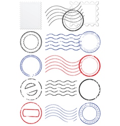 Set of postmarks and stamps vector image