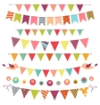 Bunting and garland set isolated on white vector image