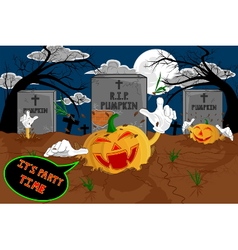 Halloween cartoon resurrect pumpkin for celebratio Halloween cartoon resurrect pumpkin for celebratio vector image