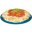 Spaghetti in a plate vector image