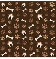 Brown pattern with footprints and bones vector image