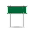 Blank green traffic road sign on white vector image
