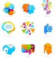 Collection of social media and network icons vector image