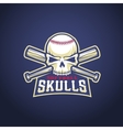 Baseball Team Logo Template Skull and Crossed vector image