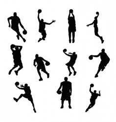 Sportsmen silhouettes vector image