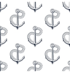 Retro ship anchors seamless pattern with twisted Retro ship anchors seamless pattern with twisted vector image