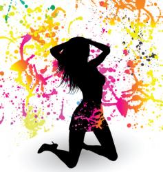 Sexy female on grunge vector image