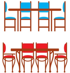 Set of dining tables and chairs vector image