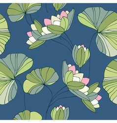 Waterlily seamless flower tropical pattern vector image