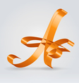 Silk ribbon letter abc vector image