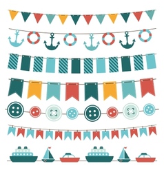 Sea theme garland vector image