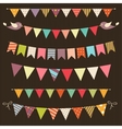 Retro bunting and garland set vector image