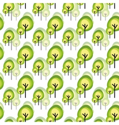 Abstract green tree seamless pattern vector image