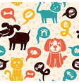 Cartoon seamless pattern with funny cats and dogs vector image