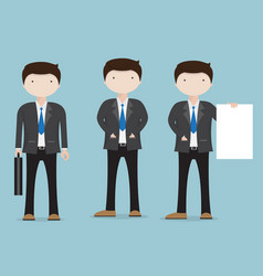 Set of businessman character cartoon vector image
