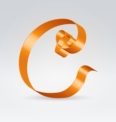 Silk ribbon letter abc vector image