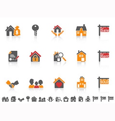Simple color real estate icon set vector image