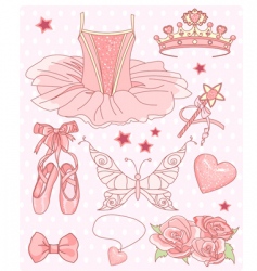 Princess ballerina set vector image