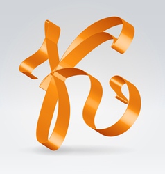 Silk ribbon letter abc vector image