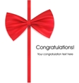 Red bow on ribbon with sample text Red bow on ribbon with sample text vector image