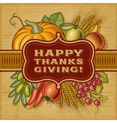 Happy Thanksgiving Retro Card vector image