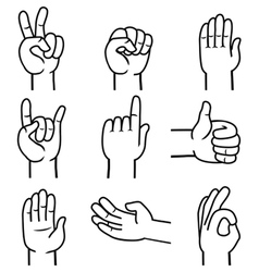 Set of hands and gestures Set of hands and gestures vector image