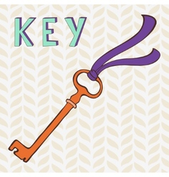 Retro key with ribbon Retro key with ribbon vector image