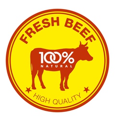 Fresh beef label vector image