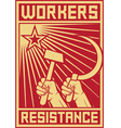 Workers resistance poster vector image
