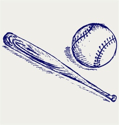 Baseball and Bat Baseball and Bat vector image